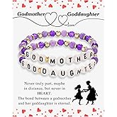 FERVENT LOVE Godmother Proposal Gift, Gifts from Godchild, Goddaughter Gifts, Matching Stretch Beaded Bracelets, FLBR03C