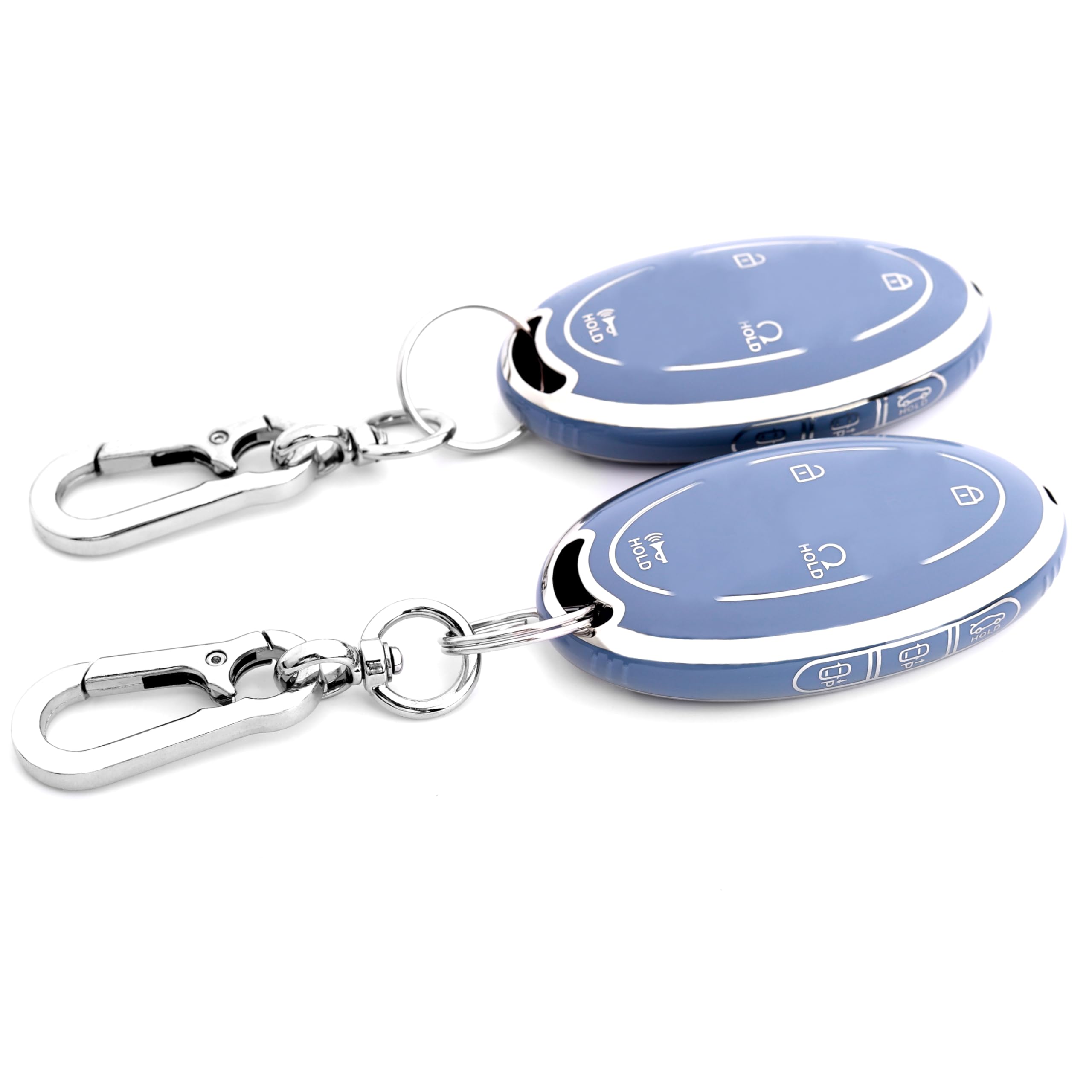 Photo 1 of PADITURAL 7-Button Key Fob Cover for Hyundai 2024-2025 Tucson Elantra Santa Fe Kona Sonata IONIQ, Protective Case with Anti-Loss Keychain, Blue