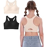 SALIA GIRL Seamless Training Bras for Girls 10-12, Racerback Teen Bra Soft Light Sports Bra 12-16 with Fixed Padding