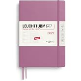 LEUCHTTURM1917 - Weekly Planner &amp; Notebook A5 2027, Dotted, Dusty Rose | Hardcover; Medium (A5); Dotted Notebook Page for Every Week; 7 Days per Page; 3-Year Overview; English