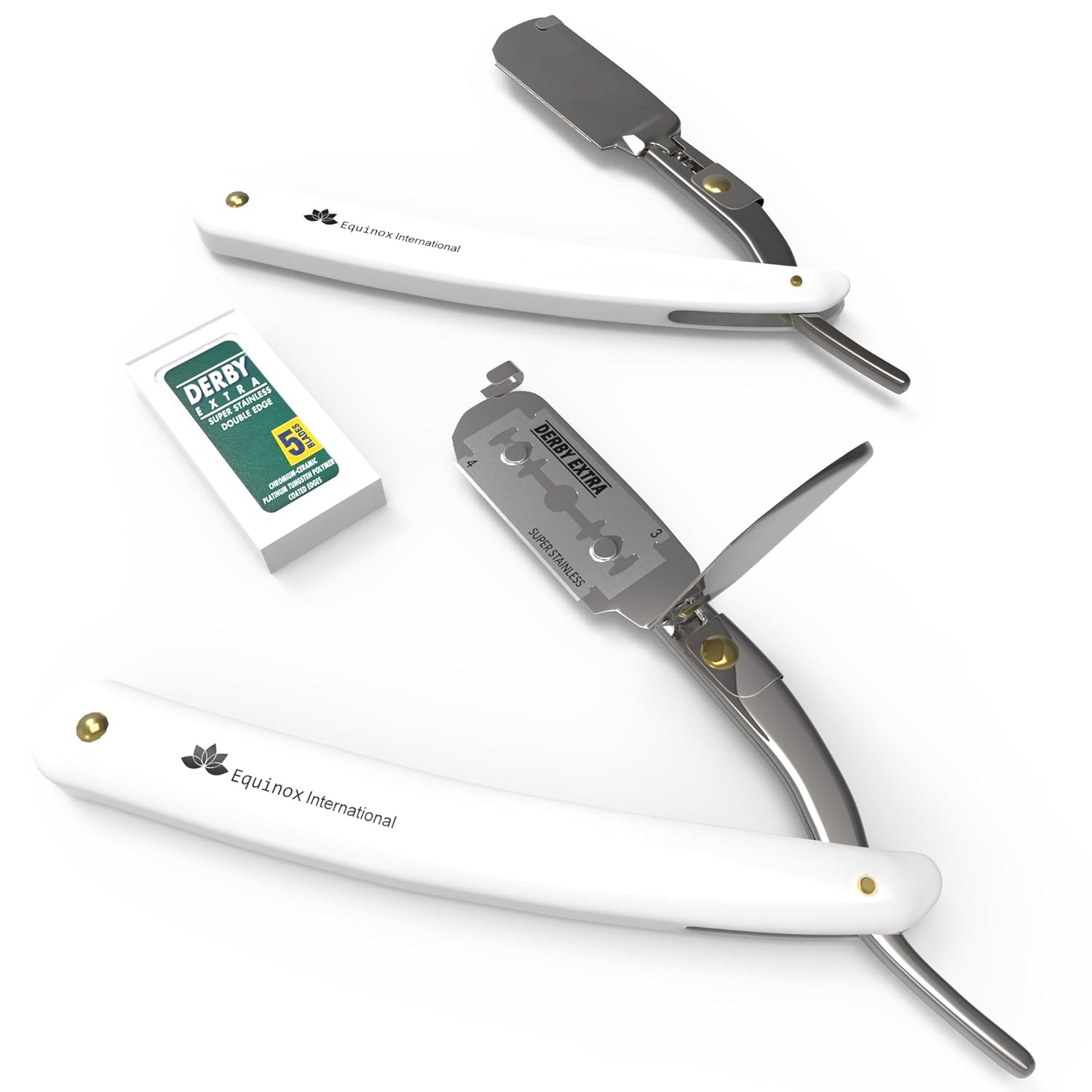 Equinox Professional Barber Straight Edge Razor Safety with 5 Double Edge Derby eBay