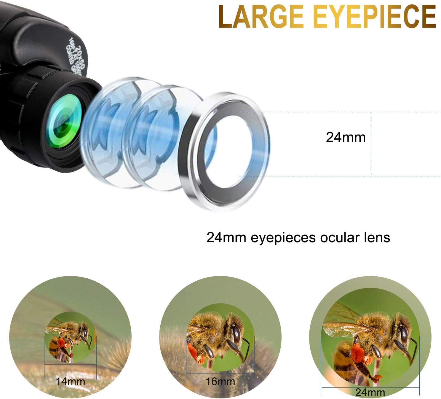 20 x 50 Binoculars for Adults, HD Professional Roof Prism Binoculars for Bird Watching Travel Stargazing Hunting Concerts Sports-BAK4 Prism FMC Lens-with Smartphone Adapter Strap Carrying Case : Camera & Photo