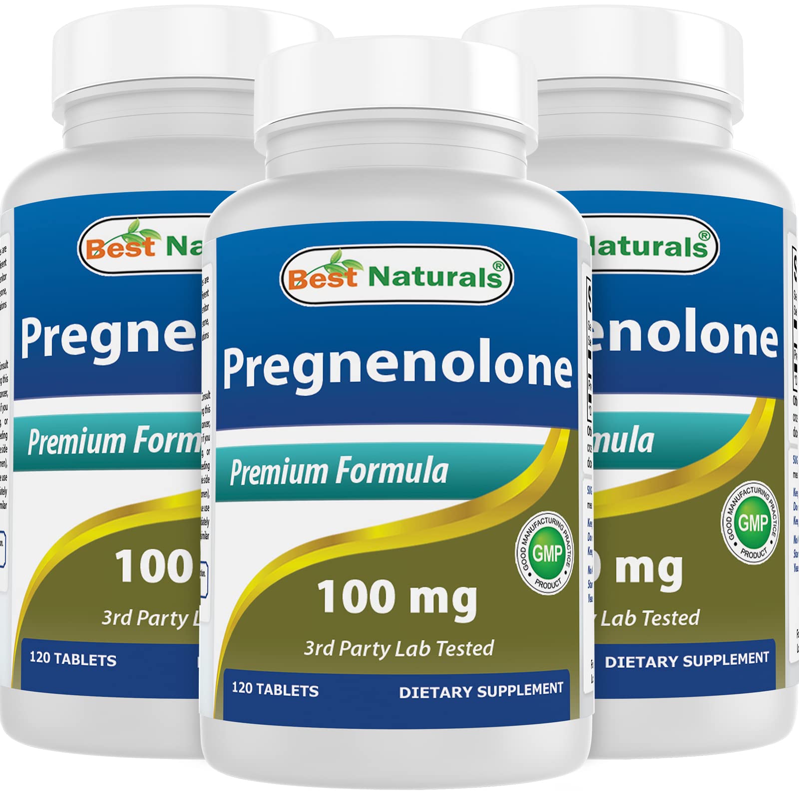 Best Naturals Pregnenolone 100 mg 120 Tablets (120 Count (Pack of 3))