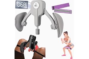 ARJEOU Thigh Master Inner Thigh Exerciser 0-110 lbs Adjustable Resistance, Thigh Trainer Pro Kegel Trainer with Leg Straps, Women Men Pelvic Floor Exerciser Hip Trainer Thigh Toner