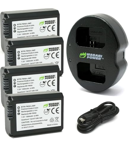 Amazon.com: BM Premium 4 NP-FW50 Batteries for Sony ZV-E10, A6400