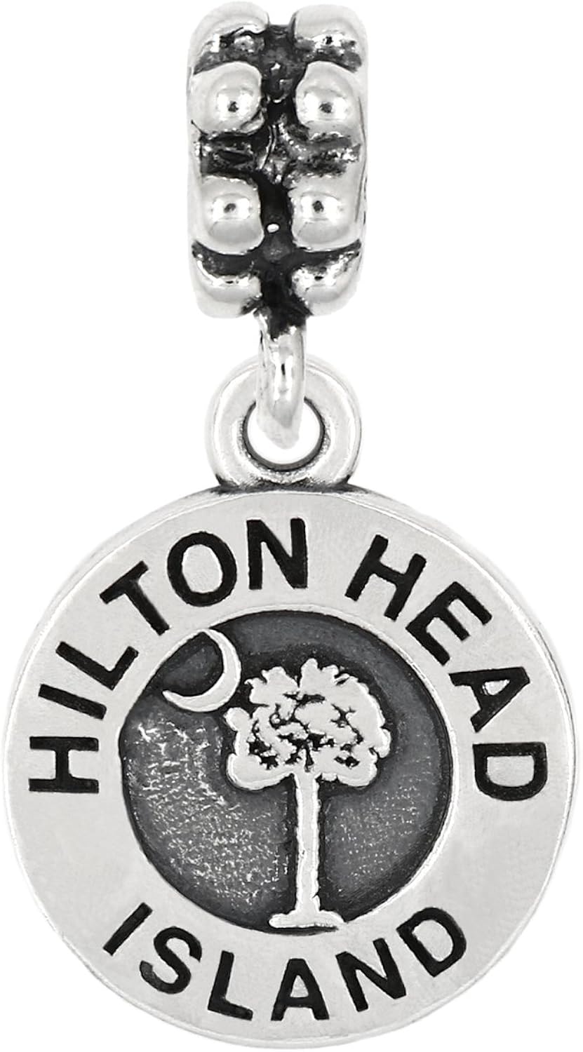 Sterling Silver Oxidized Travel Hilton Head Island South Carolina Charm