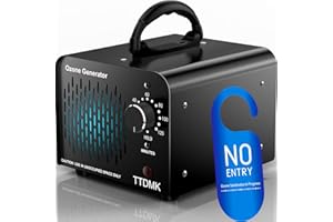 TTDMK Ozone Generator 15,000mg/h, Commercial Ozone Machine Odor Removal, High Capacity Ozone Machine, Home Ozone Generator for Car, Home, Smoke, Pet, etc (Black)