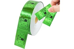 Ceiba Tree 1000Pcs Green Raffle Tickets Roll Single Roll Drink Tickets for Events Carnivals Movie Party Wedding Entertainment Christmas Happy Holidays Supplies