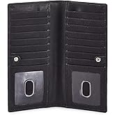 Long Wallet for Men Women Real Leather Bifold RFID Stylish Slim Handmade 2 ID Window Credit Card Holder in Gift Box