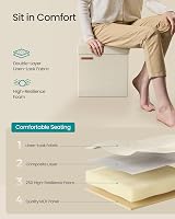 SONGMICS Storage Ottoman Foldable 30x30 cm Foot Stool Cream White LSF028W51 view 4