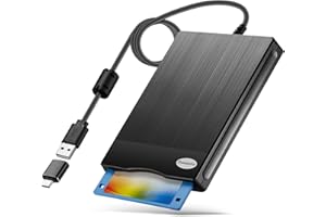 Chuanganzhuo Floppy Disk Reader, 3.5 inch USB Type A&C External Floppy Disk Drive, 3 1/2 Floppy Disc Reader for PC,Laptop&Notebook-Brushed Texture