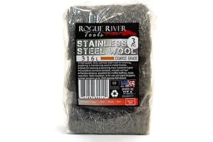 Rogue River Tools 316L Stainless Steel Wool Pads - COARSE (3pc). Very Corrosion Resistant Pads, No Rust! ~Made in the USA