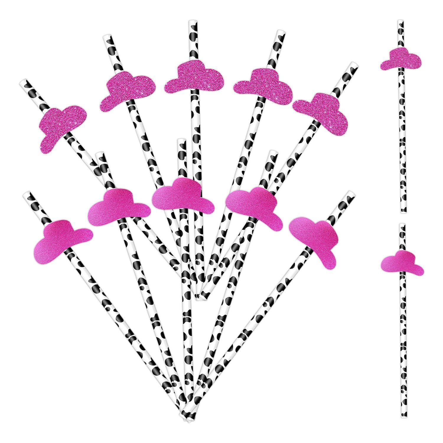 40 Pieces of Cowboy-Theme Paper Straws - Party Decor and Creative Supplies