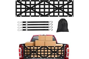 Heavy Duty Tailgate Net for Truck Bed, Cargo Net with 4 Adjustable Buckle Straps, Durable Nylon Tailgate net Compatible with 