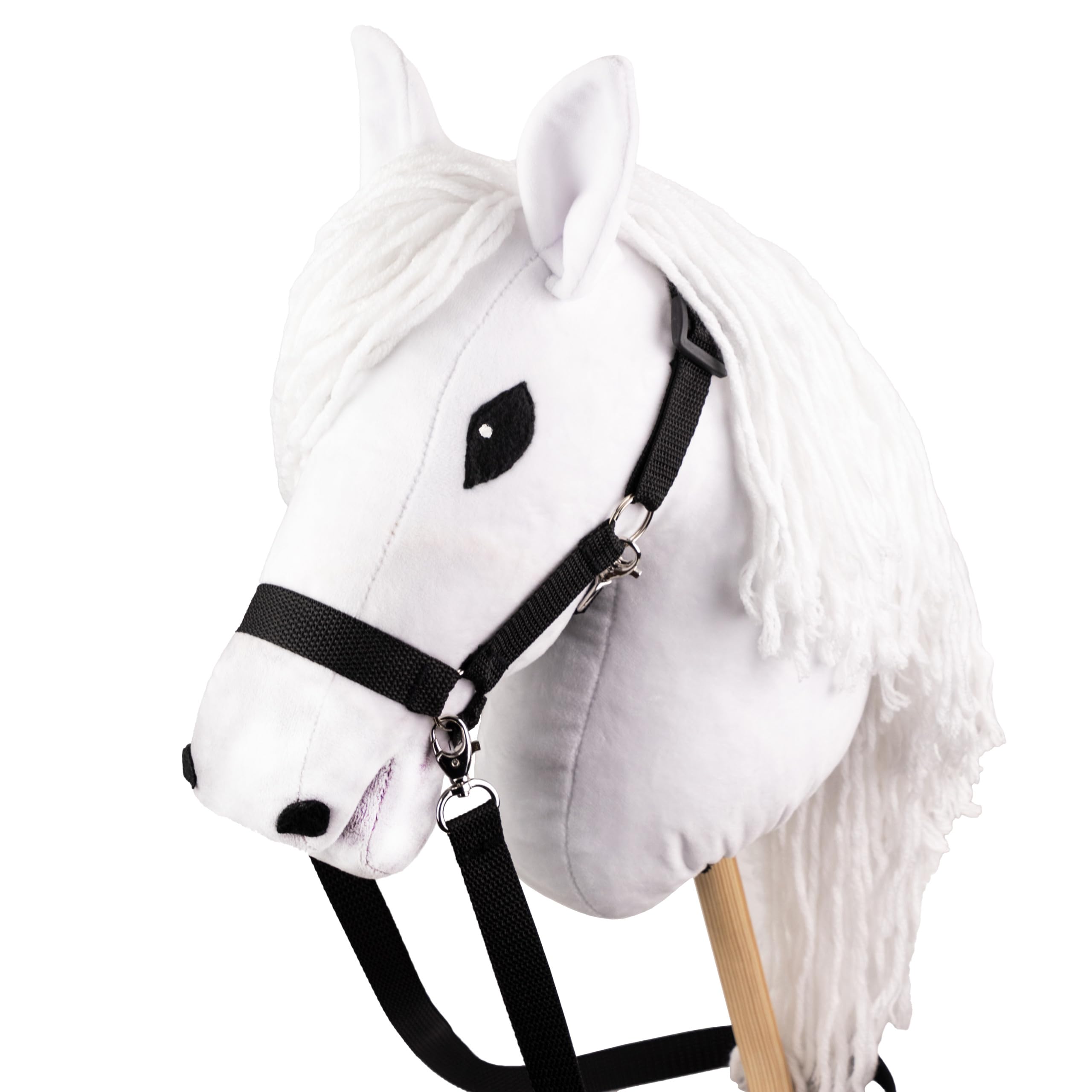 SKIPPI Hobby Horse White, Halter and Reins Included, Horse on a Stick, Large A3 Size