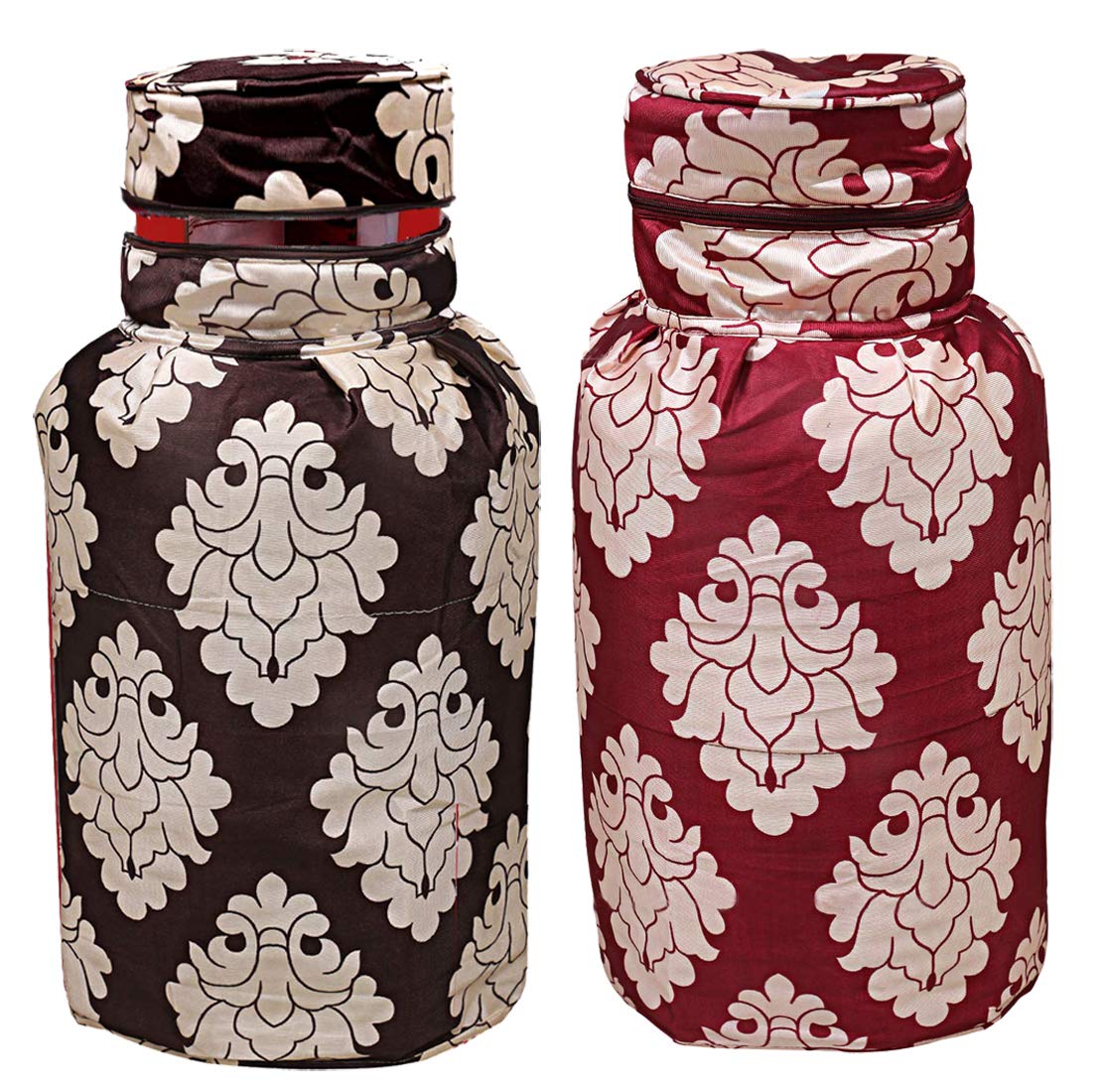 Kuber Industries Polyester Floral Print Zippered Propane Tank Cover/LPG