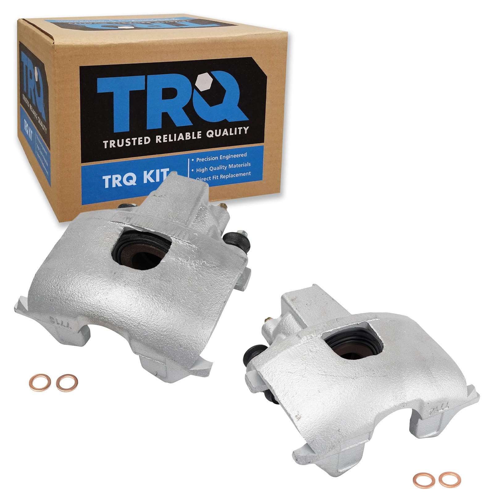 TRQ Front Brake Caliper Set Zinc Coated Hardware Compatible with 1993-2004 Chrysler Concorde 1993-2004 Dodge Intrepid 1993-1997 Eagle Vision 1996-2000 Plymouth Grand Voyager Image