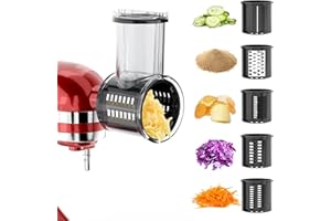 XINCAN Slicer Shredder Attachment for KitchenAid Stand Mixer with 5 Blades, Cheese Grater Attachment, Fresh Prep Slicer, Bigger Vegetable Salad Maker Accessories for Kitchenaid