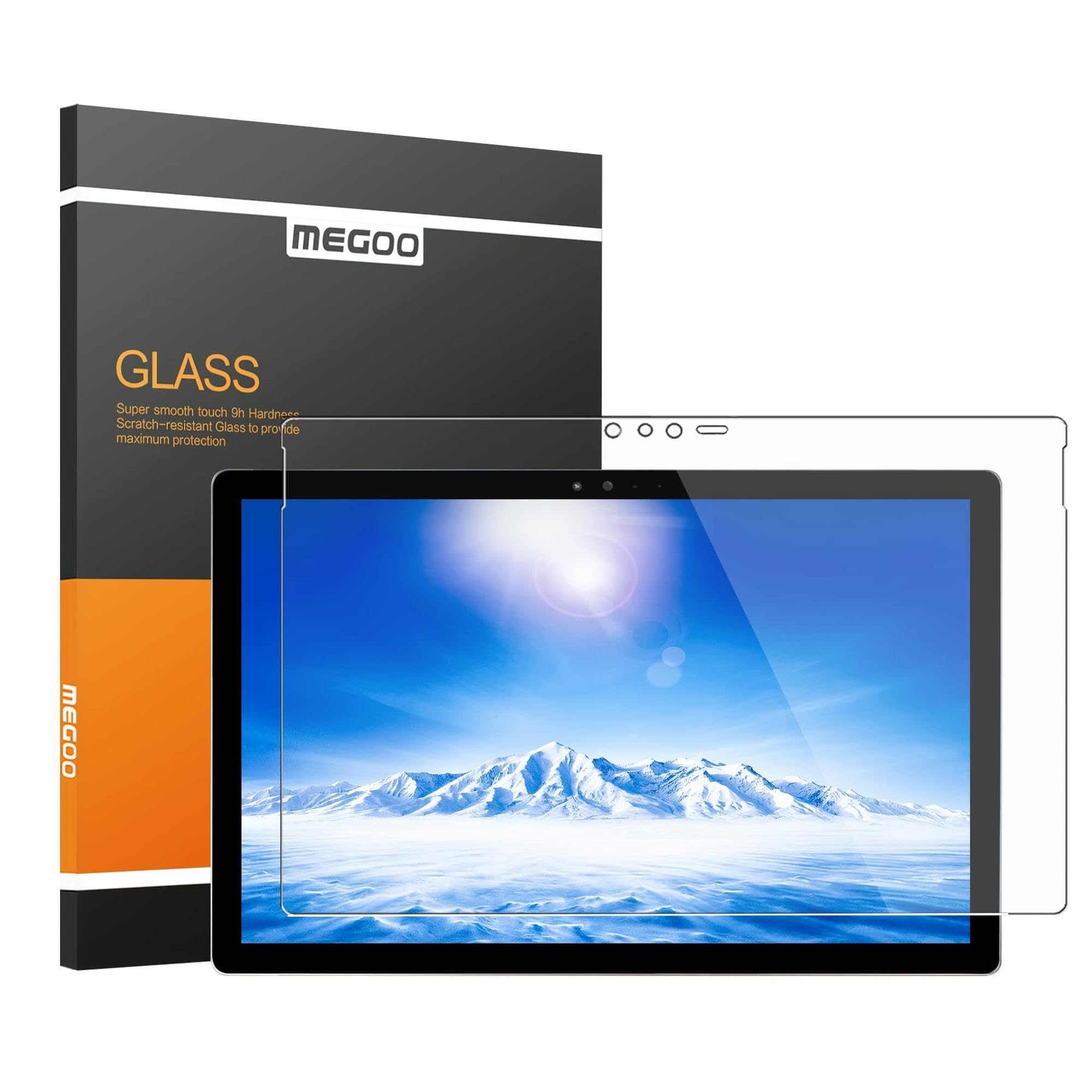 MEGOO Surface Pro 3 Screen Protector, Tempered Glass, Ultra Clear, Anti-Scratch, Friendly Touching Screen Shield - Perfect For Microsoft Surface Pro 3 (12 Inch 1631 model)