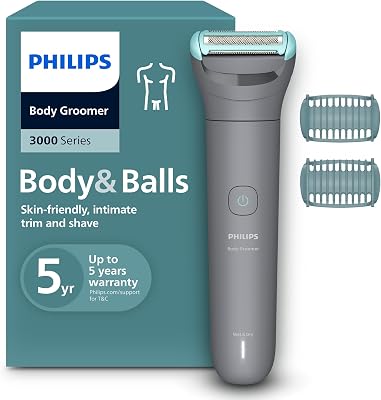 Bodygroom série 3000 - Tondeuse pour hommes avec Triple protection, taille des poils et rasage des zones intimes, rasage de près qui respecte la peau, 100% étanche, autonomie 80 min, BG3480/15