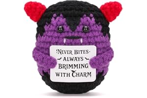 AGIFTMIND Halloween Vampire Plush Doll, Cute Crochet Vampire for Halloween Decorations Party Favor Spooky Gift (Purple)