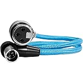 KONDOR BLUE XLR Cable for Set and Studio Audio Recording and Playback (17" Inch, Mini XLR to XLR (Right Angle), Blue)