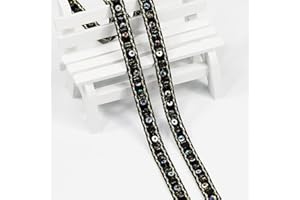 VOOMOLOVE Length10 Yards，Wide 10mm/0.39 inch Black Sequin Ribbon Trim,for Sewing DIY Crafts Costume Home Decorative (Black)