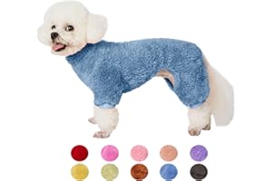 YUGGI Dog Sweater Coat, Dog Pajamas PJS, Dog Clothes, Dog Christmas Sweaters for Small Medium Dogs Boy Girl Cat Apparel Doggie Jacket Onesie Soft Warm Holiday Outfits (X-Large, Sky Blue)