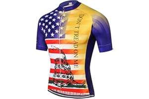 JPOJPO Cycling Jersey Short Sleeve USA Style Bike Tops with Pocket Reflective Stripe