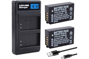 2 Pack EN-EL20 EN-EL20a Battery with Charger Compatible with Nikon Coolpix P1000, P950, DL24-500, Coolpix A, 1 AW1, 1 J1, 1 J