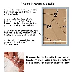 JCJMY 6x8 Picture Frame Rustic White for Wall