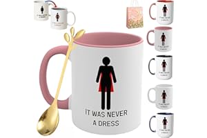 It was Never a Dress Color Changing Mug - Feminist Color Changing Mug - Reveals Secret Message w/Hot Water, Color Changing Ce