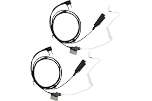 ERIPHA Earpiece for Midland GXT1000VP4 Walkie Talkie 2 Way Radio Surveillance Security Headset Acoustic Tube Ear Piece with Mic PTT LXT500VP3 GXT1050VP4 GXT1000XB (2 Packs)