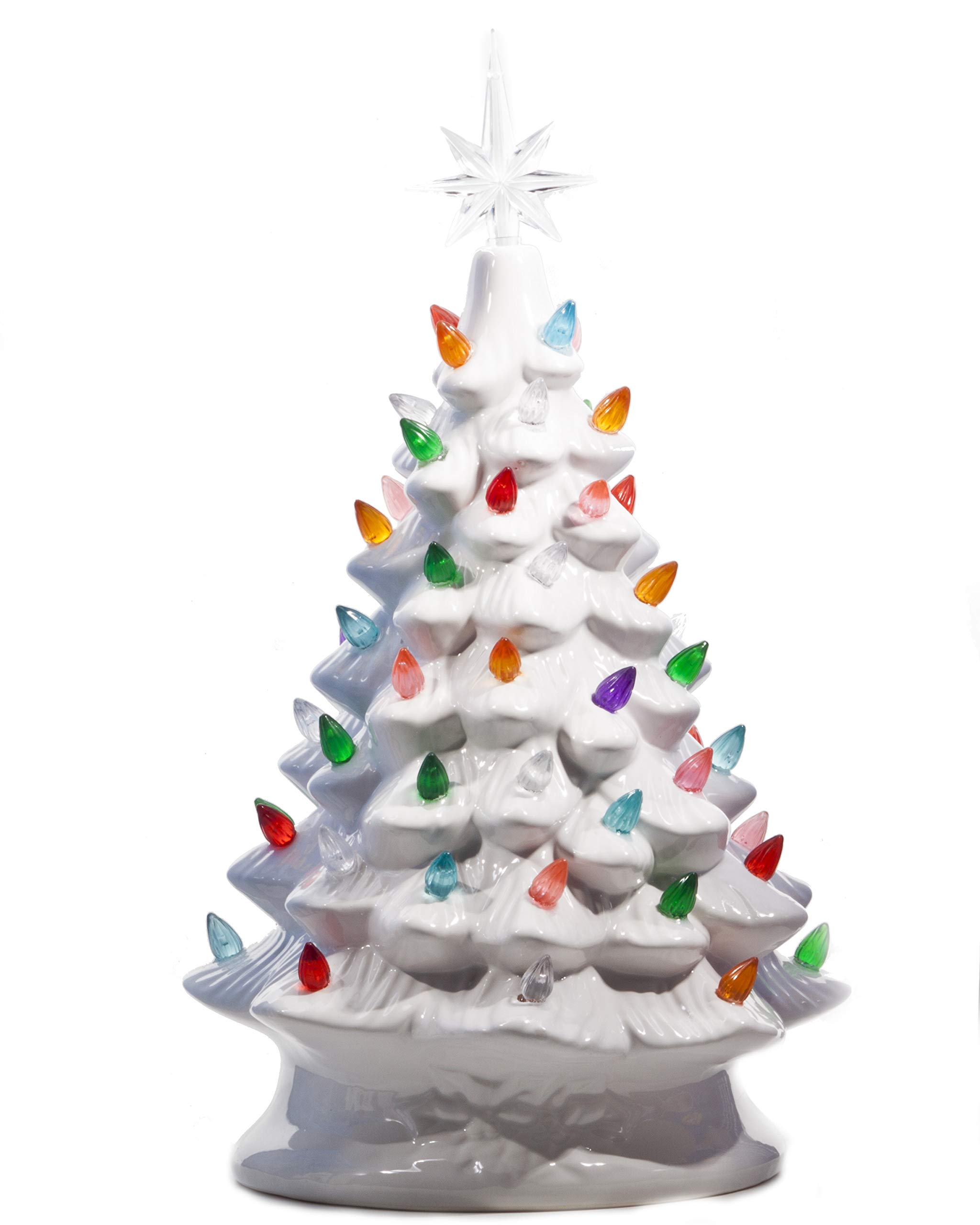 ReLive Christmas is Forever Lighted Tabletop Ceramic Tree (14.5" White