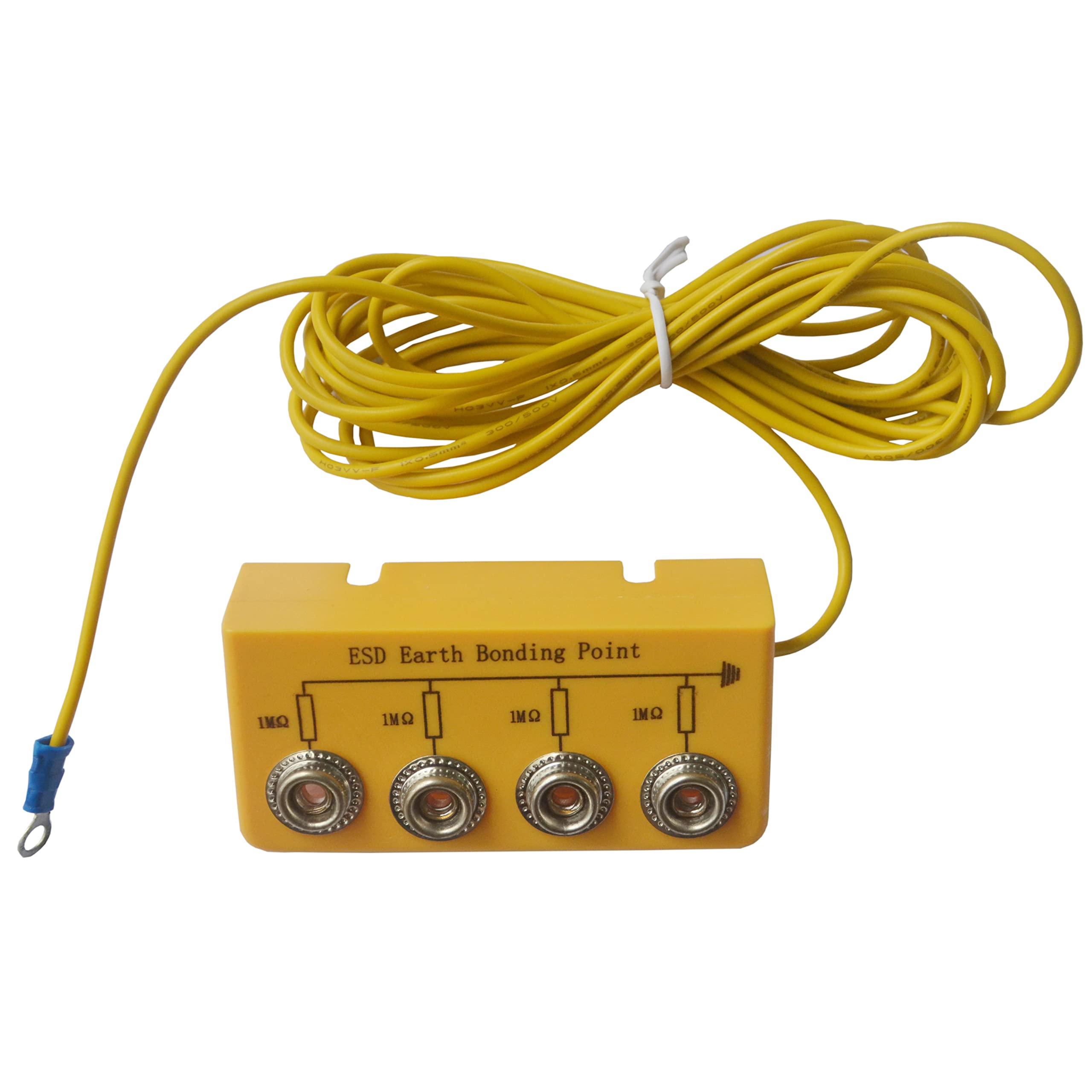 Aituo Anti-Static Earth Bonding Point/Anti Static Wrist Strap Belt Ground Connector terminal Junction Box (10mm stud 6ft cord, R1)