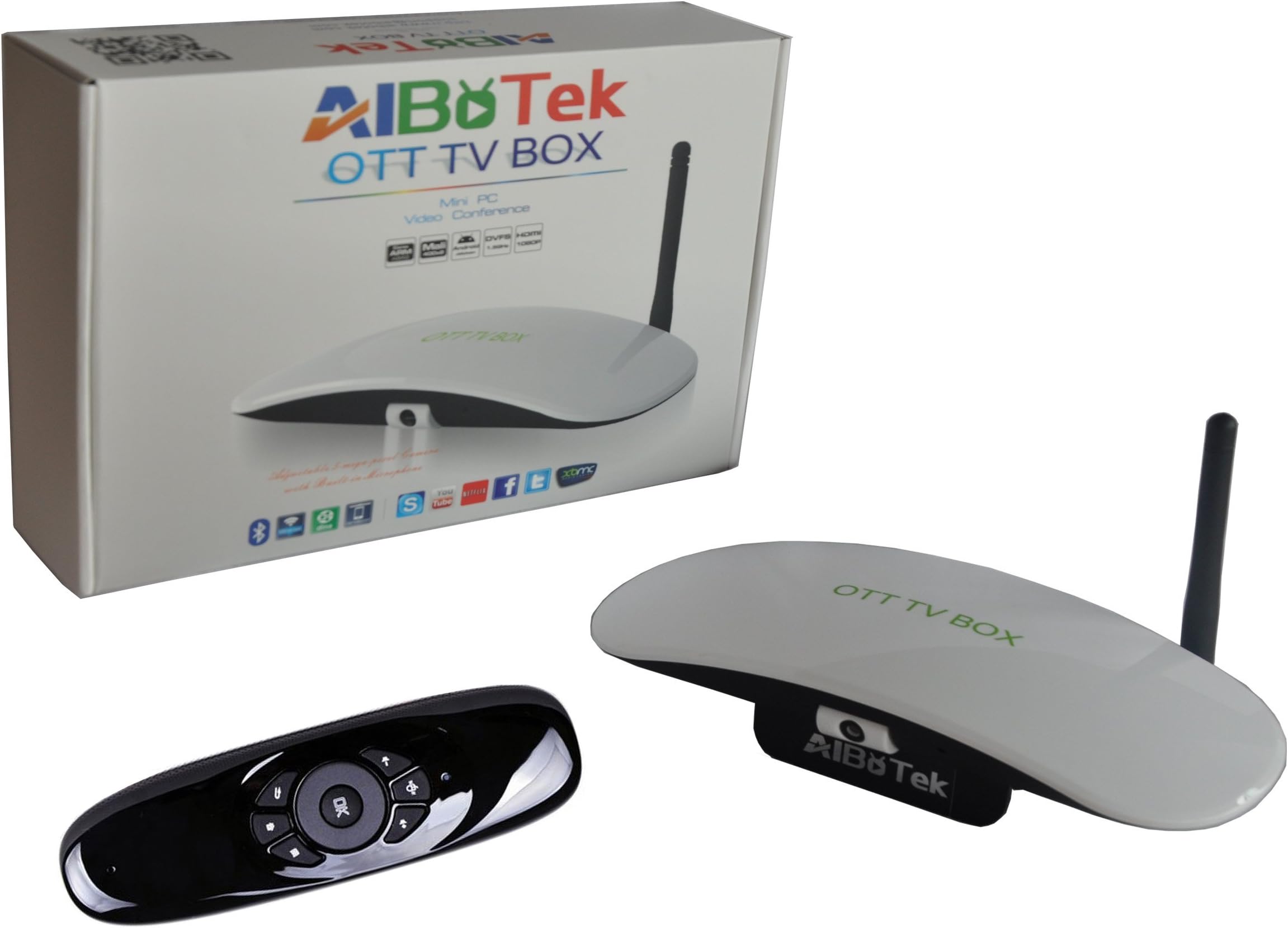 AIBoTek TC812FC TV Box with Camera, Bluetooth and Fly Mouse HDMI 1080p Full HD Streaming Media Player