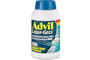 Advil Liqui-Gels minis Pain Reliever and Fever Reducer, Pain Medicine for Adults with Ibuprofen 200mg for Pain Relief - 200 L