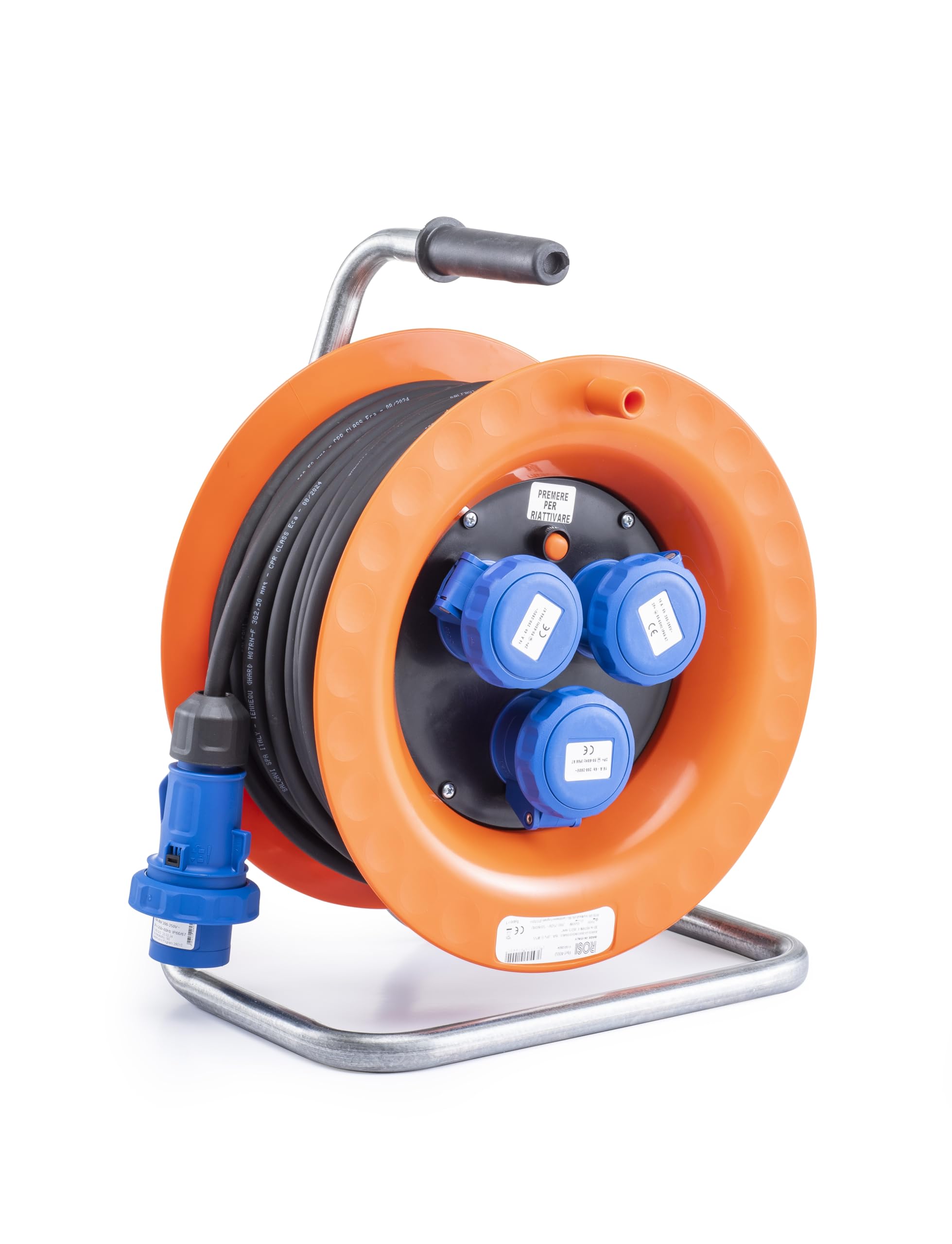 Rosi 4002 Industrial Cable Reel, Orange/Blue