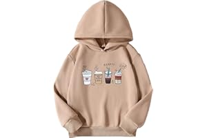 COZYEASE Girls' Cartoon Graphic Print Sweatshirt Tops Long Sleeve Preppy Cute Sweatshirts for Teen Girls Trendy