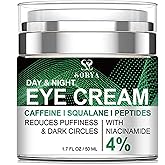 SORYA Caffeine Eye Cream for Dark Circles & Puffiness Anti-Aging– Day & Night Under Eye Cream with Niacinamide & Peptides (1.7 oz)