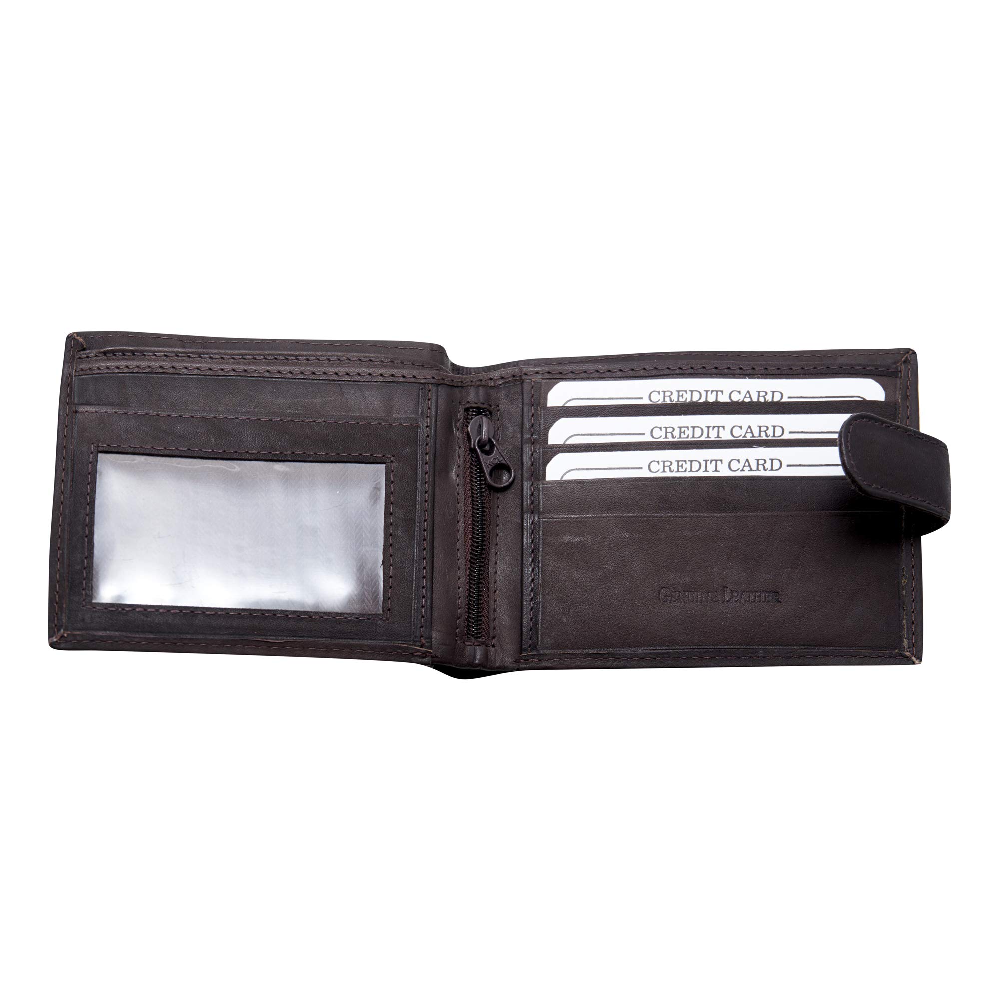 Sophos Brown Leather Tab Wallet with Zipped Coin Enclosure