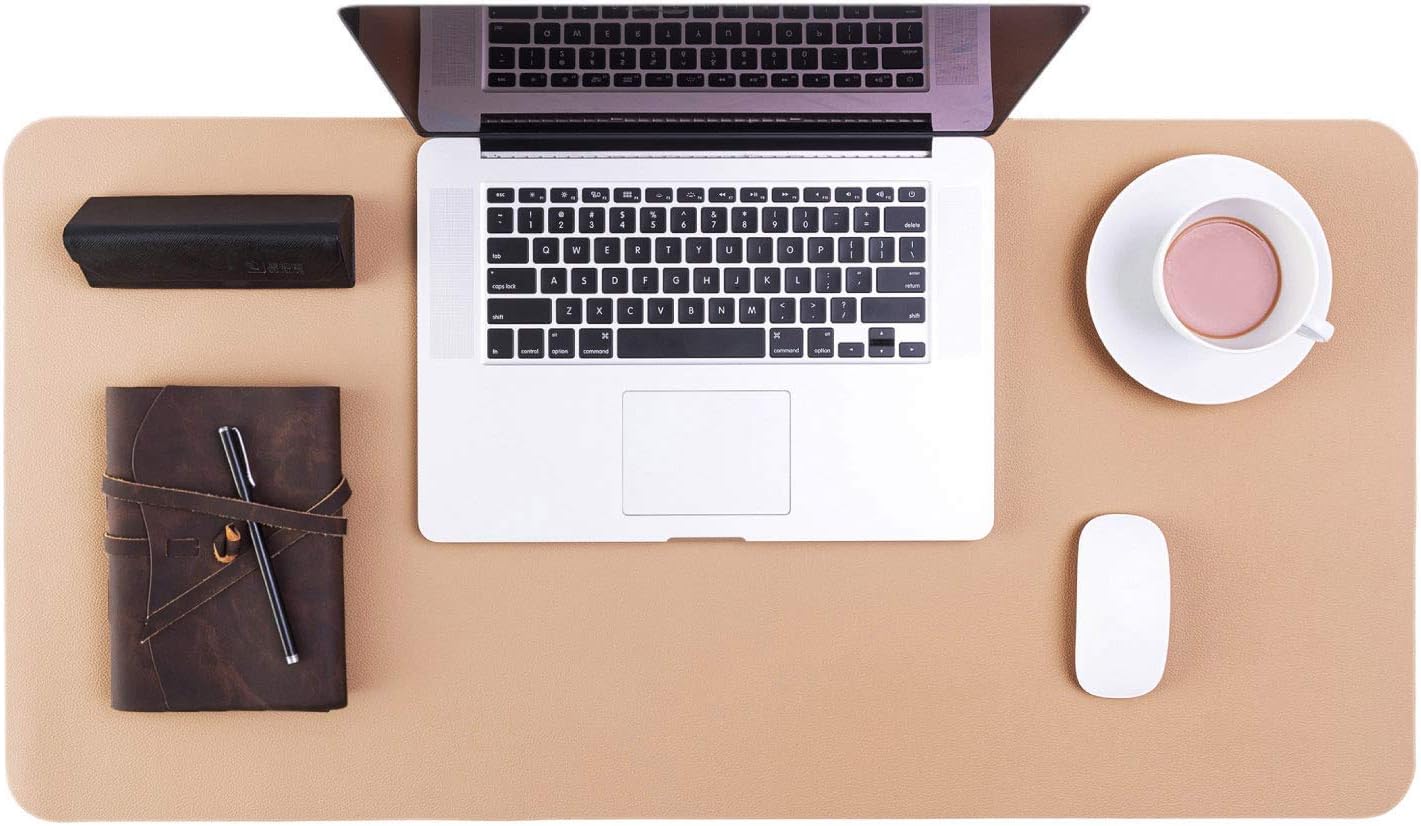 Bedsure Genuine Leather Desk Pad, Office Desk Mat Blotter on top of desks, Large Computer Desk Mat Mouse Pad Leather, Waterproof Non Slip Desk Pad Protector for Office and Home (Bronze, 17x35 inches) : Office Products
