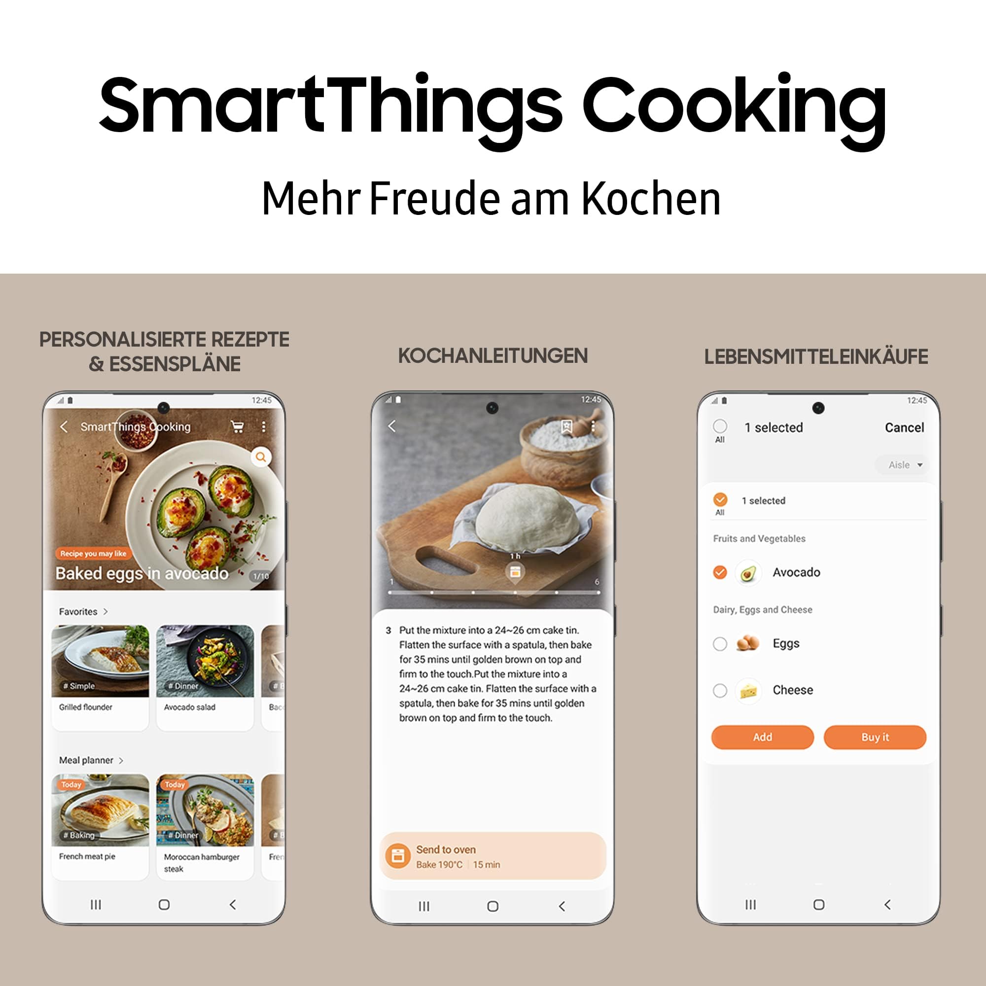 Samsung NV7B6675CDN/U1 Einbaubackofen,76 ℓ, Dual Cook Flex, Pyrolytische Selbstreinigung, SmartThings Cooking, XXL-Garraum 8
