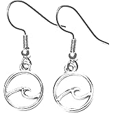 Ocean wave silver dangle earrings