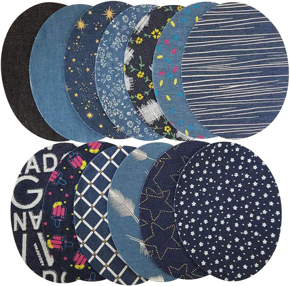Healifty 13Pcs Iron On Denim Patches Sewing Repair Patches