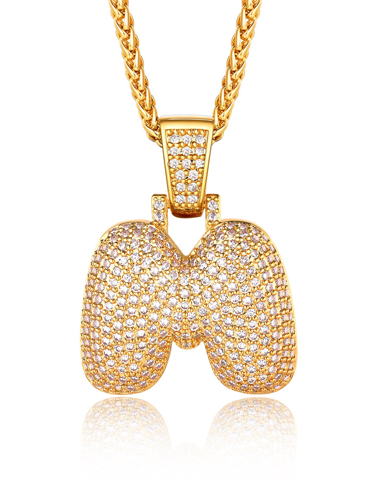 U7 Mens Necklaces Gold Chain M Initial Necklace