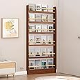 Tazyee Book Shelf, Behind The Door Bookshelf, Wooden Kids Book Shelf 3/4/5/6 Tier, for Toys and Books, Space-Saving Wall Mount Narrow