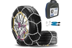 SNOCATENA Snow Chains for Car,SUV,Truck and Pickup,Universal Emergency Tire chains, Set of 2