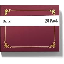 S&O Lot De 25 Pochettes Professionnelles Pour Certificats De Récopense