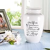 Abooxiu 10 Inches Cremation Urns for Human Ashes Ceramic Keepsake Urn Butterfly Urns for Human Ashes Decorative Urns for Adult Memorial Funeral Ashes Keepsake - Up to 200 lbs